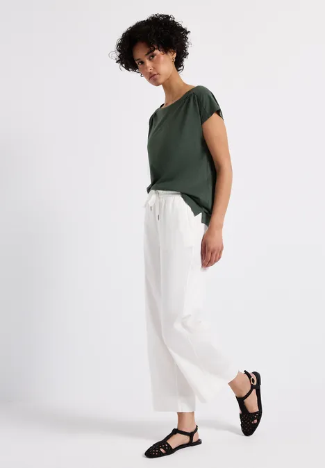 Shirt mit Raffung mid green