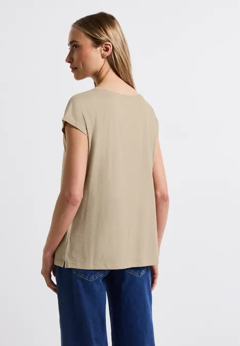 Shirt mit Raffung coastal beige