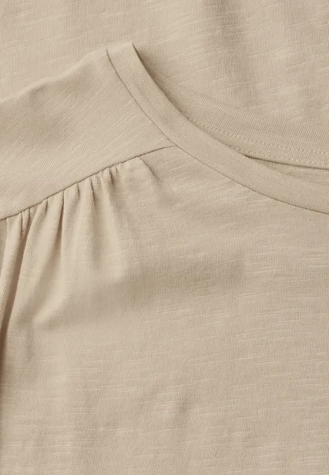 Shirt mit Raffung coastal beige
