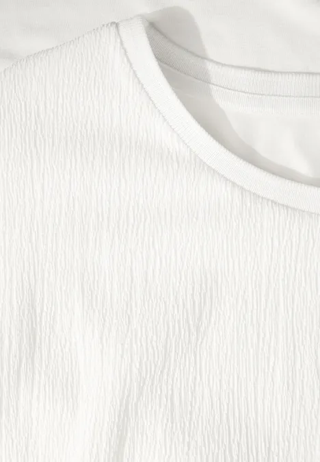 Strukturmix-Shirt off white