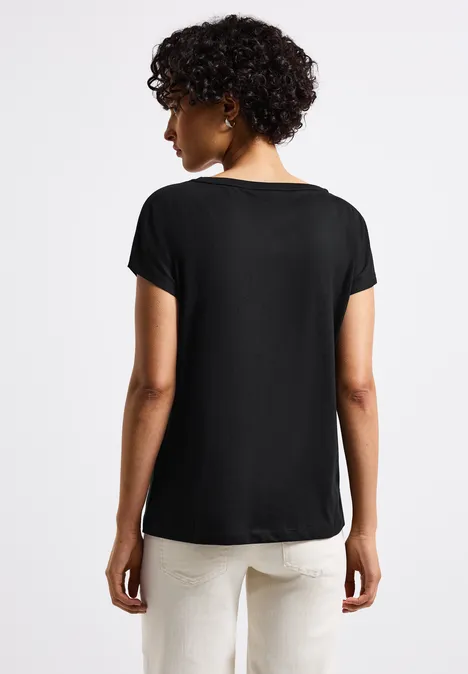 Shirt mit Glitzer-Wording Black