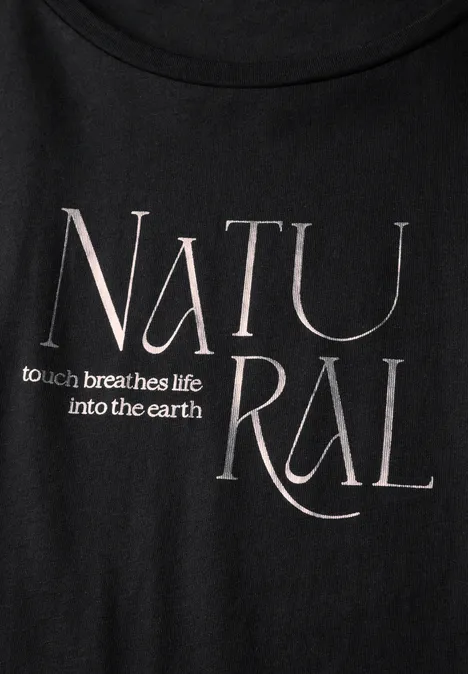 Shirt mit Glitzer-Wording Black