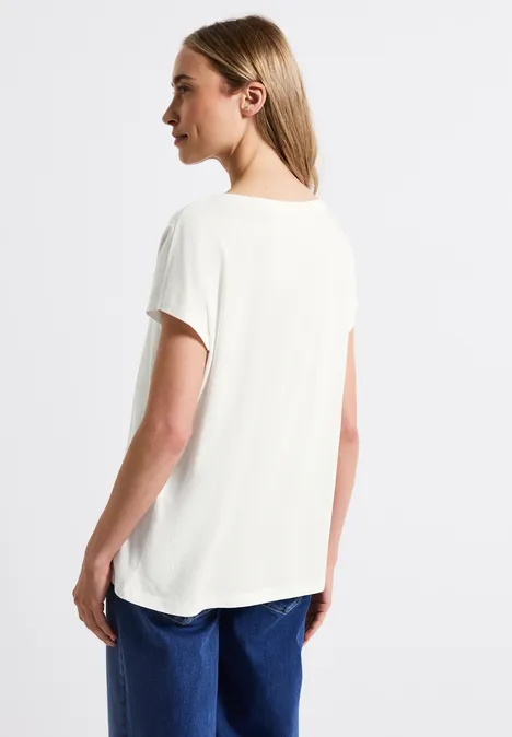 Shirt mit Glitzer-Wording off white