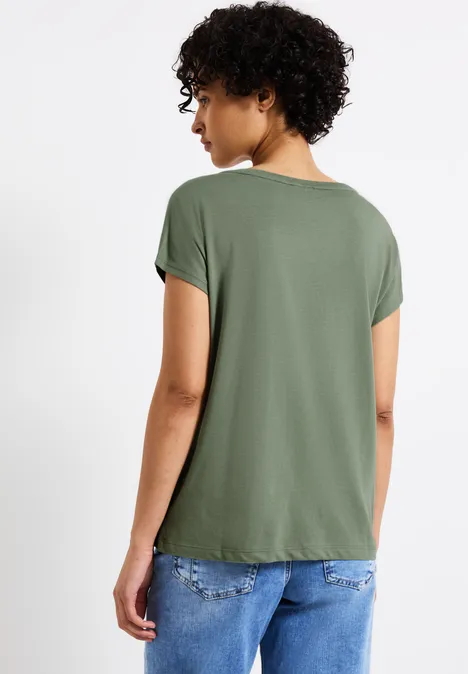 Shirt mit Glitzer-Wording dry salvia green