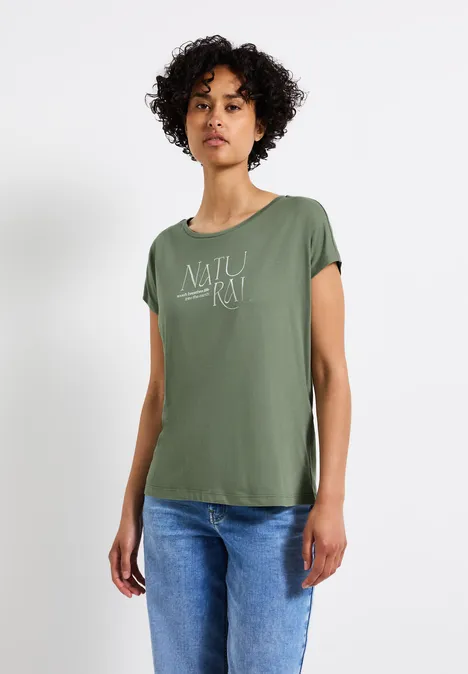 Shirt mit Glitzer-Wording dry salvia green