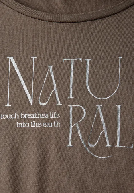 Shirt mit Glitzer-Wording mute mocha