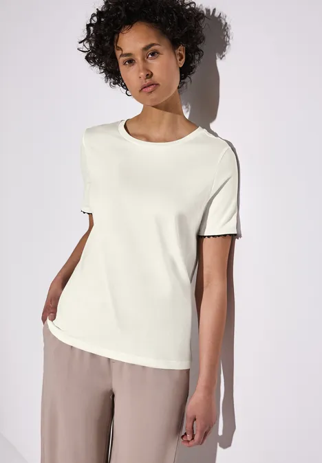 Basic Shirt mit Deko-Tape off white