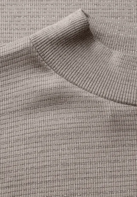 Shirt mit Glitzerstreifen vintage stone