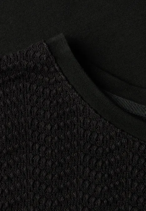 Shirt mit Lochmusterdetail Black