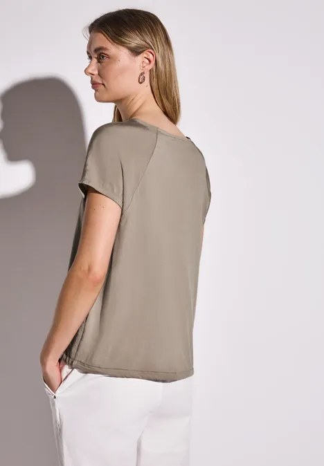 Shirt mit Tunnelzug vintage stone