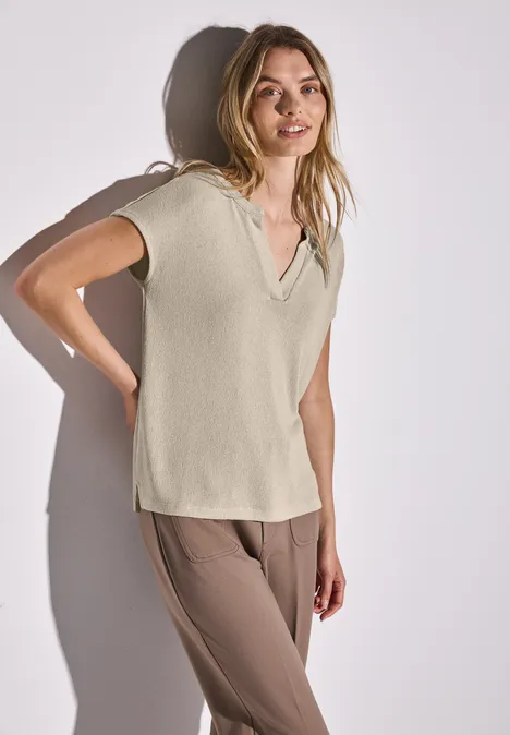 Strick-Look Shirt moonstone sand