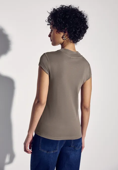 Shirt mit dezentem Cut-Out stone brown