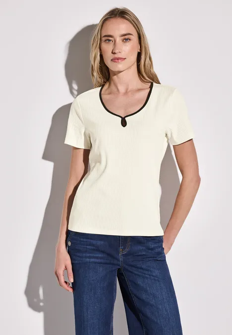 T-Shirt mit Dekortape off white