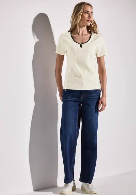 T-Shirt mit Dekortape off white