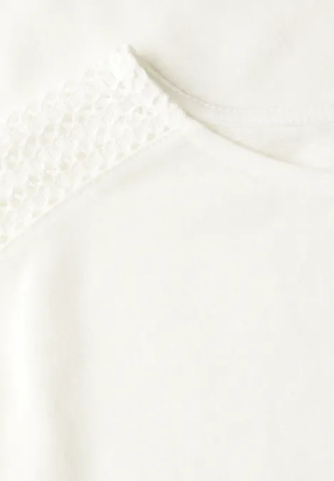 Shirt mit Spitzendetail off white