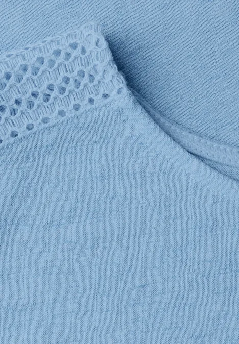 Shirt mit Spitzendetail serenity blue
