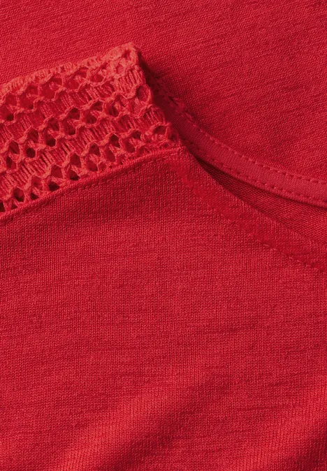 Shirt mit Spitzendetail glory red