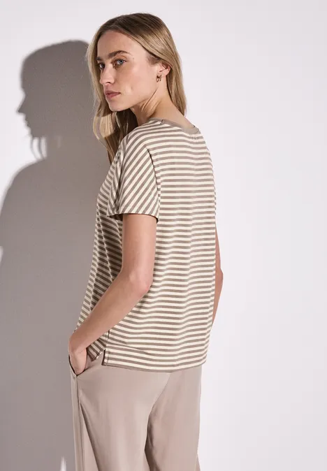 Gestreiftes T-Shirt vintage stone