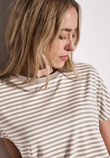 Gestreiftes T-Shirt vintage stone