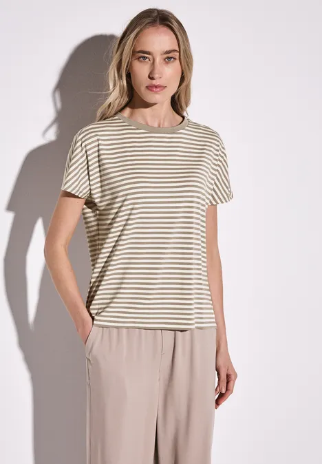Gestreiftes T-Shirt vintage stone