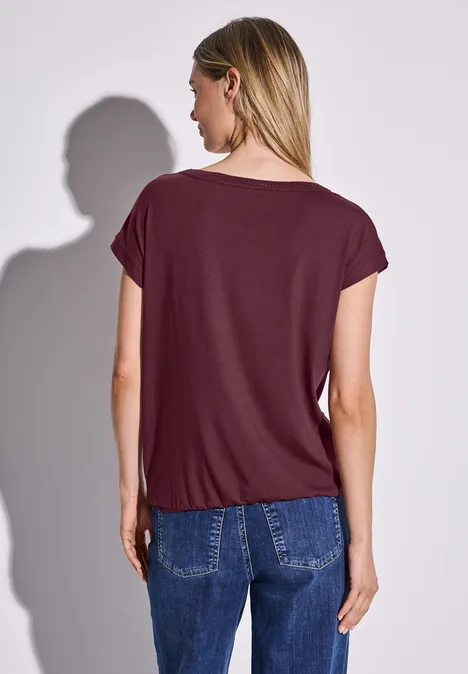 Shirt mit Dekortape dark cherry red