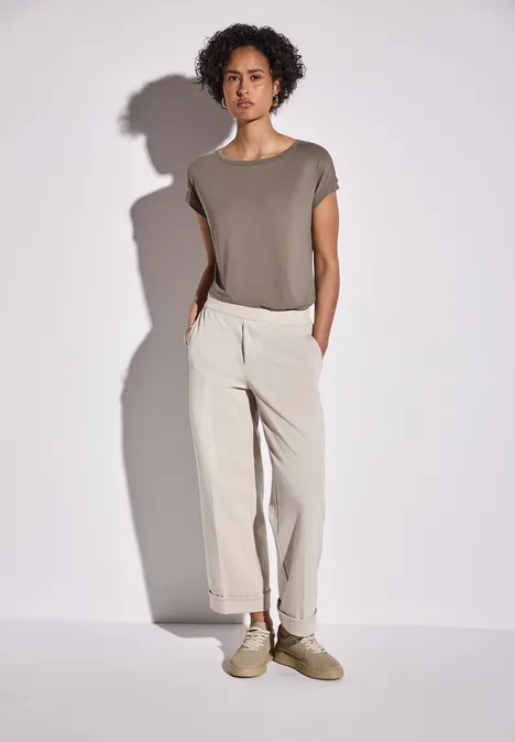 Shirt mit Dekortape stone brown