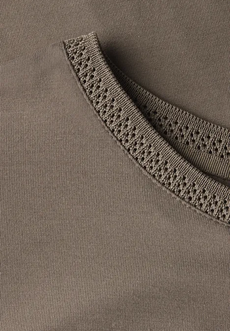 Shirt mit Dekortape stone brown