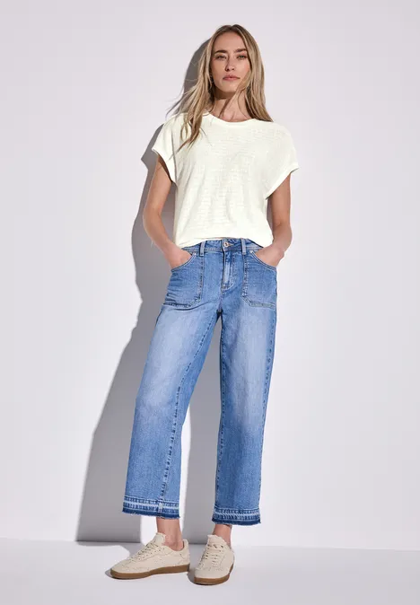 Shirt mit Streifenstruktur off white