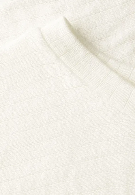 Shirt mit Streifenstruktur off white