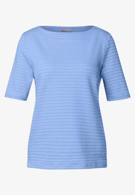 T-Shirt mit Struktur serenity blue
