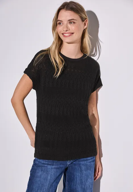 Ajour T-Shirt Black