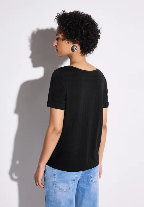 Strukturshirt Black