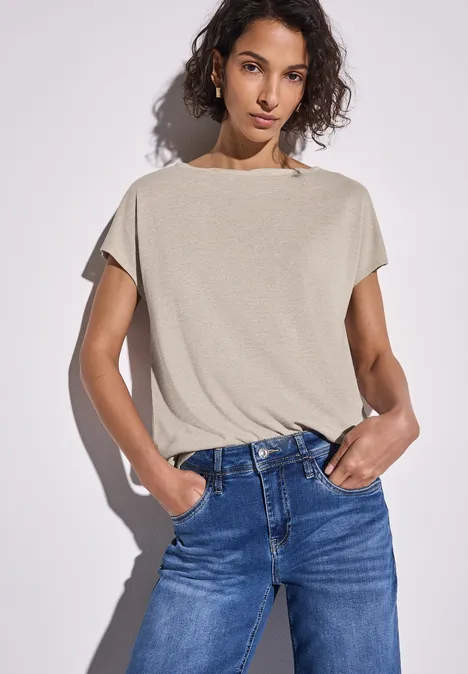 Leinen-Look Shirt moonstone sand