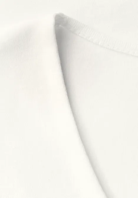 Shirt met hartvormige halslijn off white Shirt met hartvormige halslijn off white