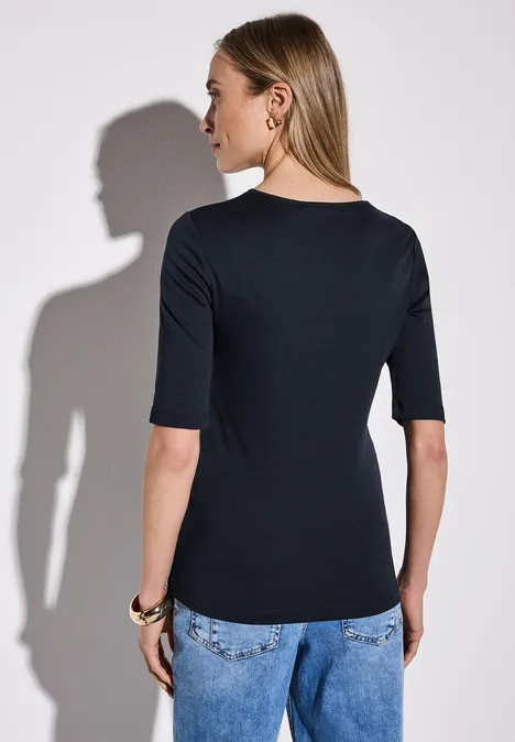 T-Shirt mit Herzausschnitt deep blue