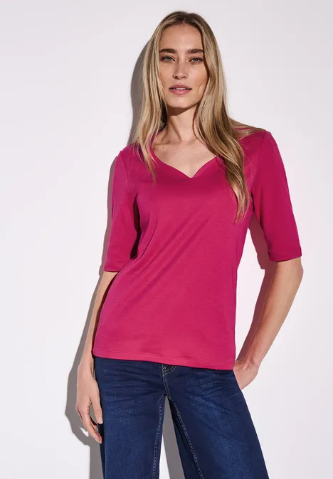 T-Shirt mit Herzausschnitt juicy berry