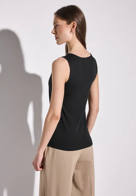 Top mit Carré Ausschnitt Black