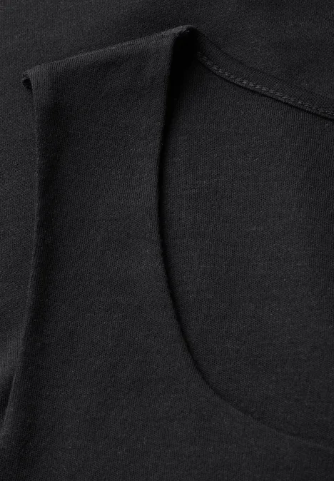 Top mit Carré Ausschnitt Black