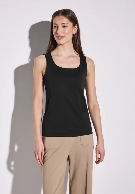 Top mit Carré Ausschnitt Black
