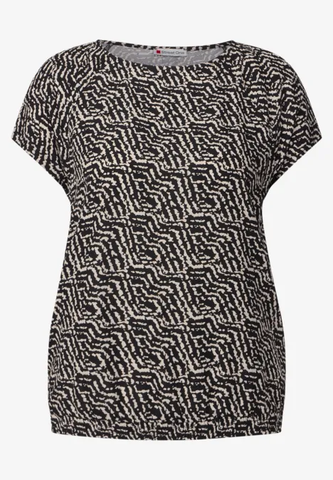 Gemustertes Shirt Black