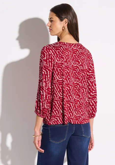 Shirt im Blusen-Look glory red