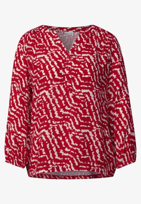 Shirt im Blusen-Look glory red