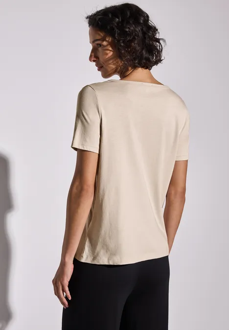 T-Shirt mit Wording smooth sand beige