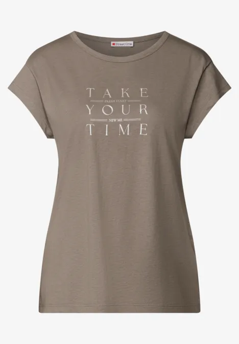 Shirt mit Wording stone brown
