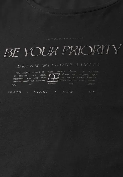 Shirt mit Folien-Wording granite grey