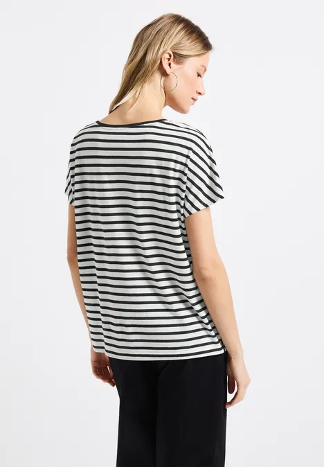Streifenshirt mit Wording Black
