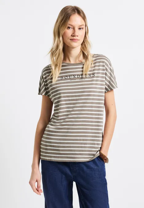 Streifenshirt mit Wording vintage stone