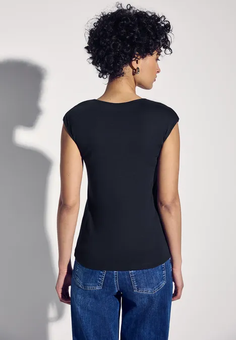 Shirt mit Diamant-Ausschnitt deep blue