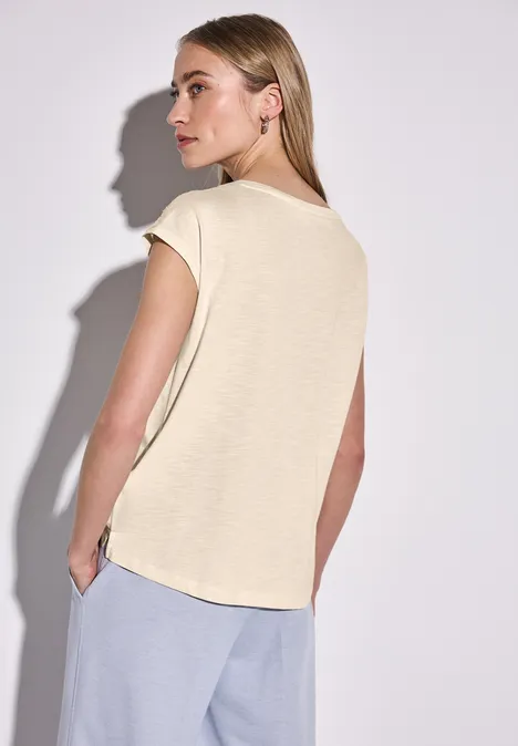 Shirt mit Spitzendetail moonstone sand