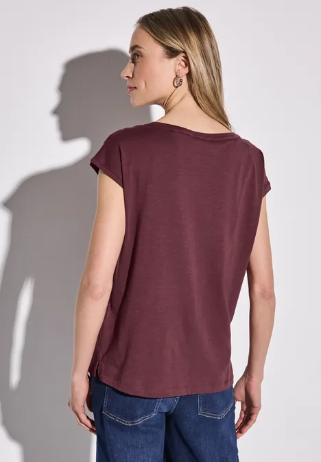 Shirt mit Spitzendetail dark cherry red